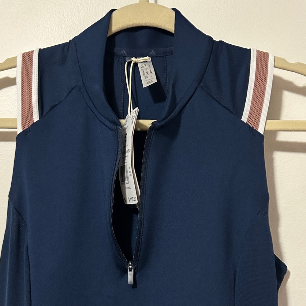 Adidas golf‎ Navy Mini Dress with Striped Shoulders - Picture 4 of 5